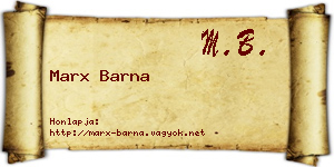 Marx Barna névjegykártya
