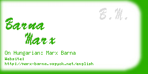 barna marx business card